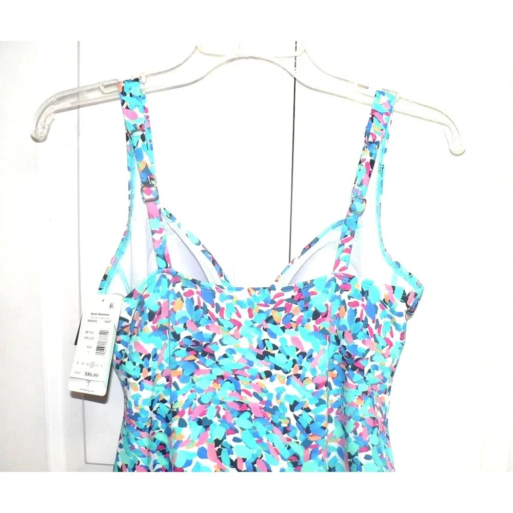 Swim Solutions Women's Twist Bra Shirred Tummy Control Mio One-Piece Swimsuit 14 - Picture 5 of 8